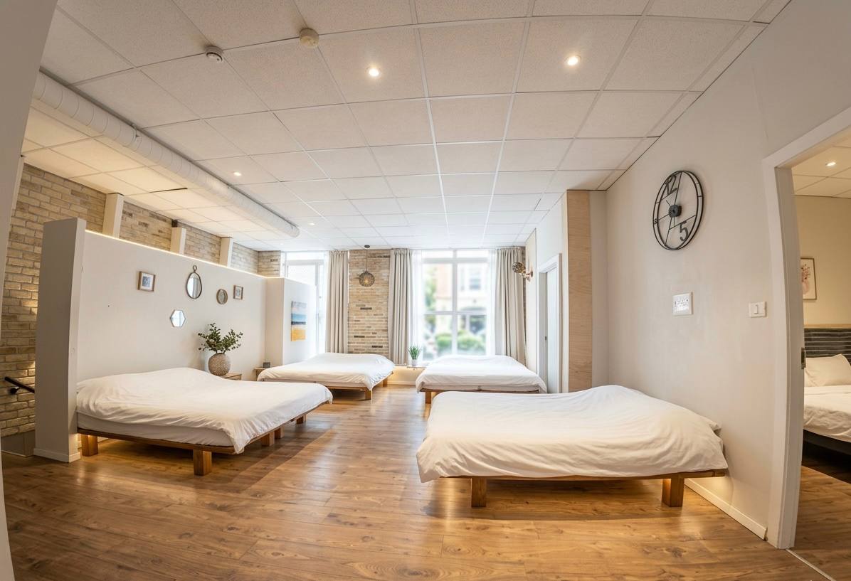 חדר שינה עם מספר מיטות